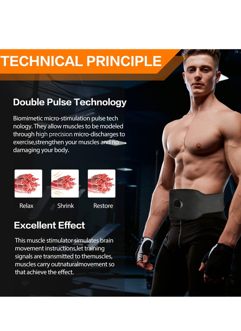 SYOSI Muscle Stimulator Abdominal Toning Belt Training Waist Trimmer Belt Wireless Ab Trainer Fitness Equipment for Men Woman Abdomen/Arm/Leg Home Office Exercise  - Image 3