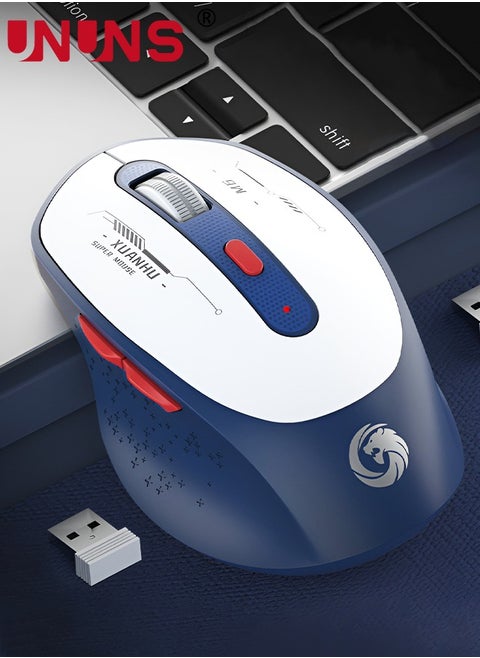 Wireless Bluetooth Mouse,Slim Three Mode-USB 2.4GHz/Bluetooth 4.0/Bluetooth 5.1, Rechargeable Ergonomic Silent Mice for Laptop Computer MacBook iPad Android OS 13 And Above