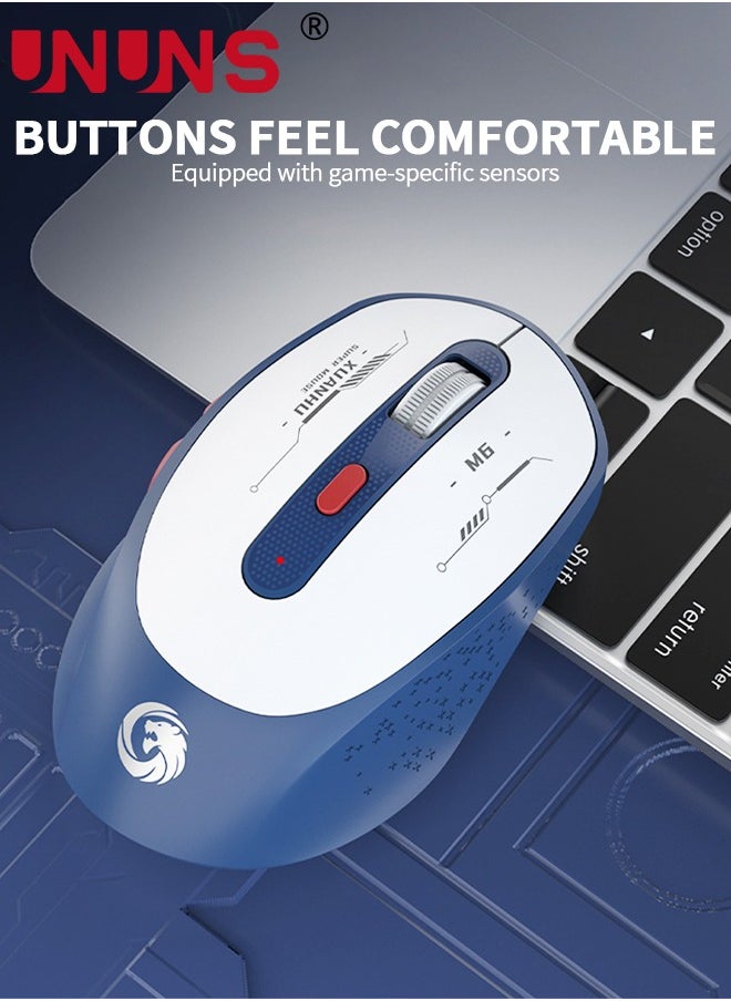 Wireless Bluetooth Mouse,Slim Three Mode-USB 2.4GHz/Bluetooth 4.0/Bluetooth 5.1, Rechargeable Ergonomic Silent Mice for Laptop Computer MacBook iPad Android OS 13 And Above
