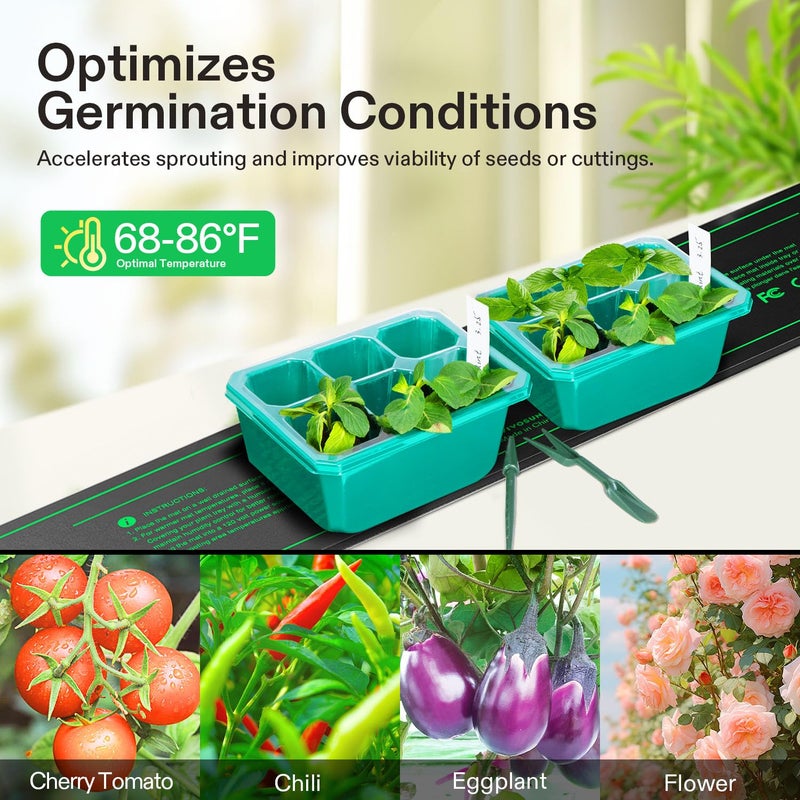 VIVOSUN Durable Waterproof Seedling Heat Mat 3" x 20" UL & MET-Certified Heating Pad for Hydroponic, Kombucha Tea, Brewing, Fermentation & Plant Germination - Image 5