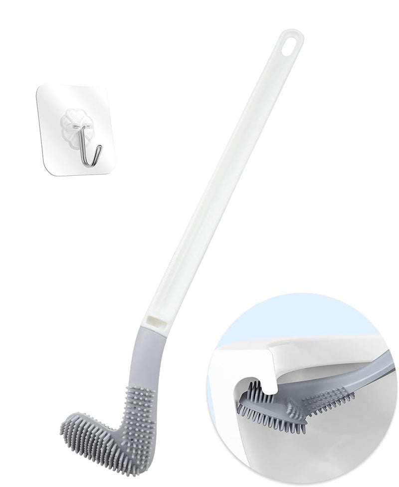 RECLUSE Pack of 2 Golf Shape Toilet Brush Cleaner L Edge Head Flexible Deep Cleaning Silicone Material for Quick & Easy for Home, Kitchen, Western & Indian Toilets, Bathroom & Wash Basin with Hook - Image 1