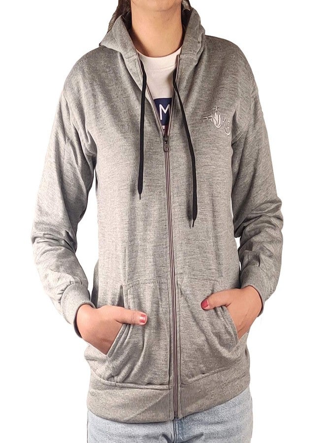 Prokick Women's Hooded Fleece Jacket - Small - Light Grey - Image 1