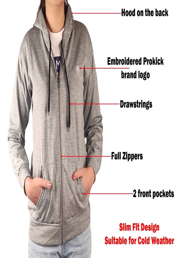 Prokick Women's Hooded Fleece Jacket - Small - Light Grey - Image 2