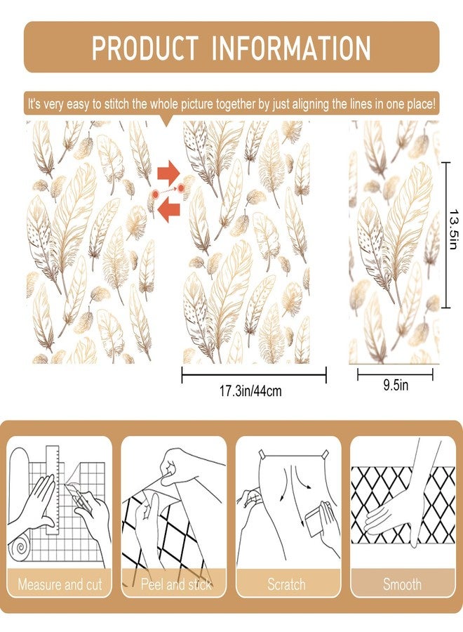 Qianglive White Peel and Stick Wallpaper 17.3"x80" Feather Wallpaper Removable Modern Vinyl Wall Paper Waterproof Contact Paper Shelf Paper Drawer Liner Roll for Bedroom Living Room - Image 3