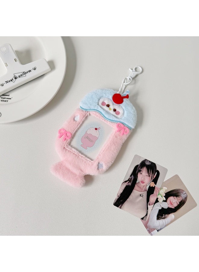 NIBEMINENT 1 - Piece Original Cute Animals Kpop Photo Card Holder Pendant Key Chain ID Badge Holder ID Card Holder Photo Card Protector for School ID Office ID Access Card for Women Girls - Image 1