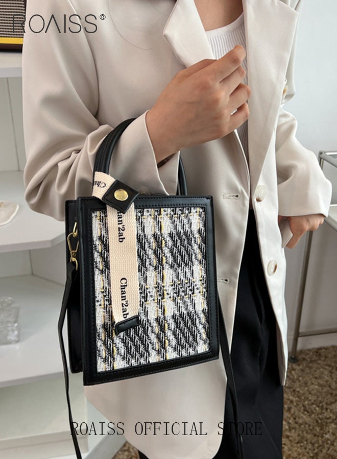 roaiss Women Woolen Mini Handbag Commuter Niche Crossbody Bag with Simple and Minimalist Design Chic Tote Bag for Women PU Wear Resistant Casual Commuting Tote Bag Retro Fashion Shoulder Crossbody Bag with Multiple  - Image 5
