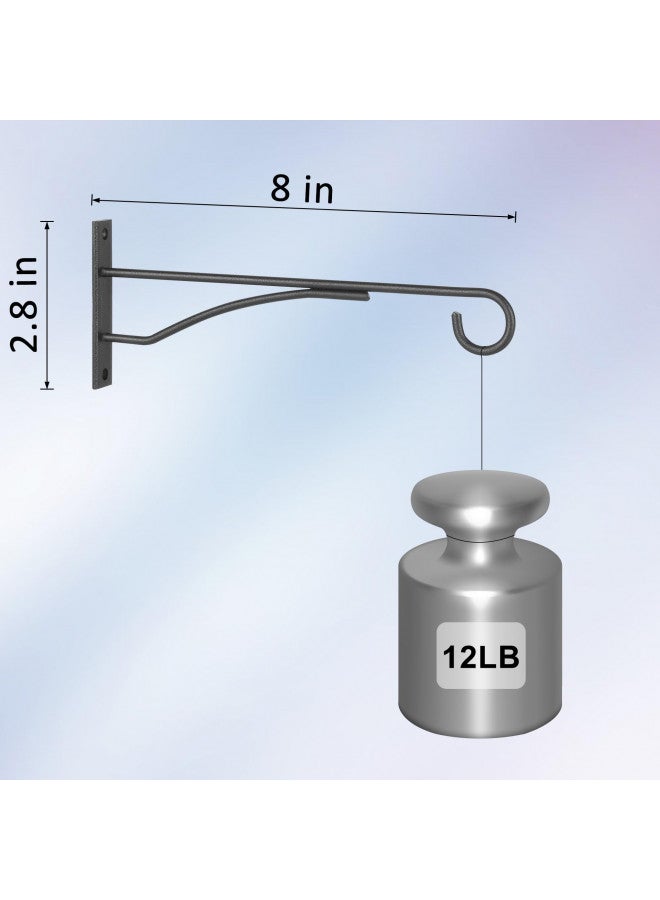 Eyrosa 8" Plant Hangers 6 Pack, Hanging Plant Bracket for Wall Fence Porch Outdoor Indoor, Metal Plant Hooks for Basket, Flower, Planter, Feeder, Lantern, Wind Chime - Image 2