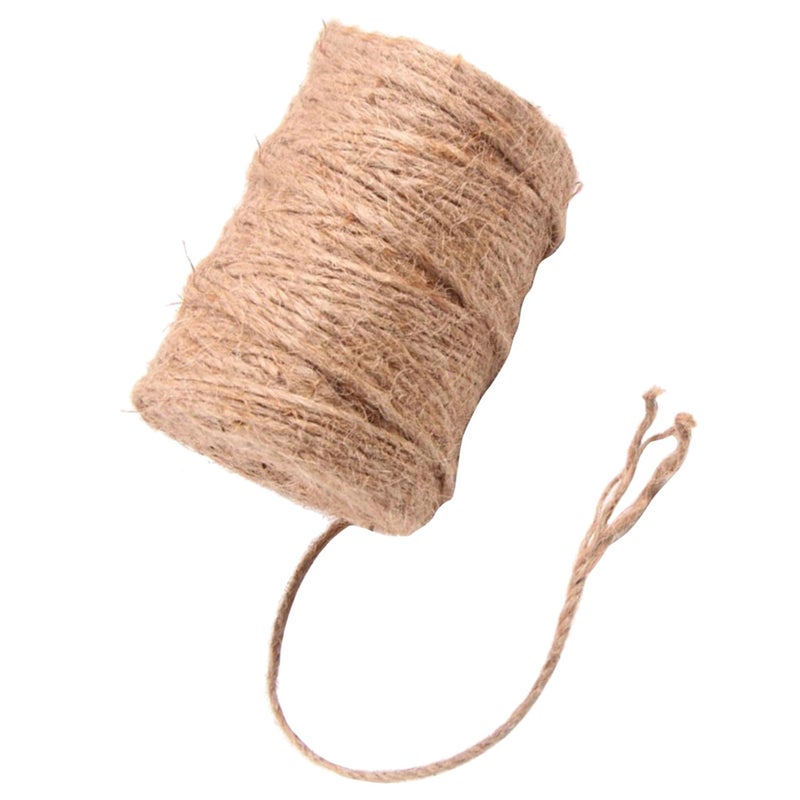 1 Roll 4mm Jute Twine 3-strand DIY Strong Jute Rope Decorative Packaging String for Crafts (100m/Roll) - Image 1