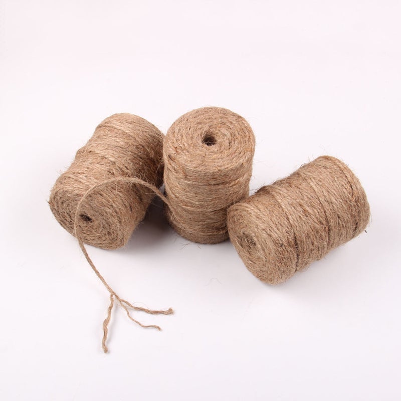 1 Roll 4mm Jute Twine 3-strand DIY Strong Jute Rope Decorative Packaging String for Crafts (100m/Roll) - Image 2