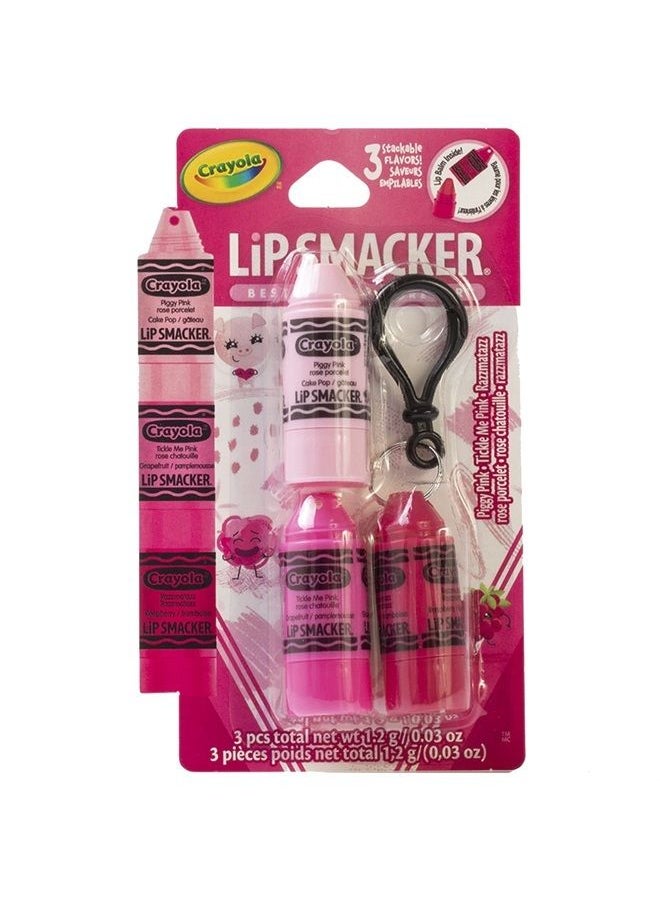 Lip Smacker Crayola Crayon Stackable Flavored Clear Balm Pink, Pinks, 0.03 Ounce  - Image 1