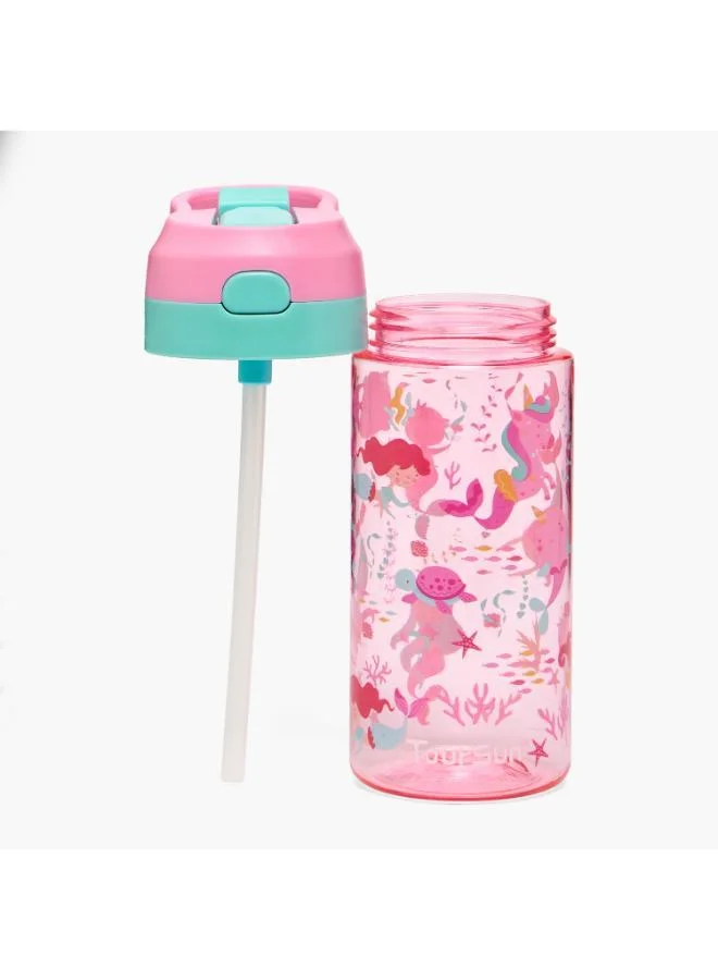 تورسون Toursun Unicorn Print Water Bottle with Spout and Spray - 500 ml