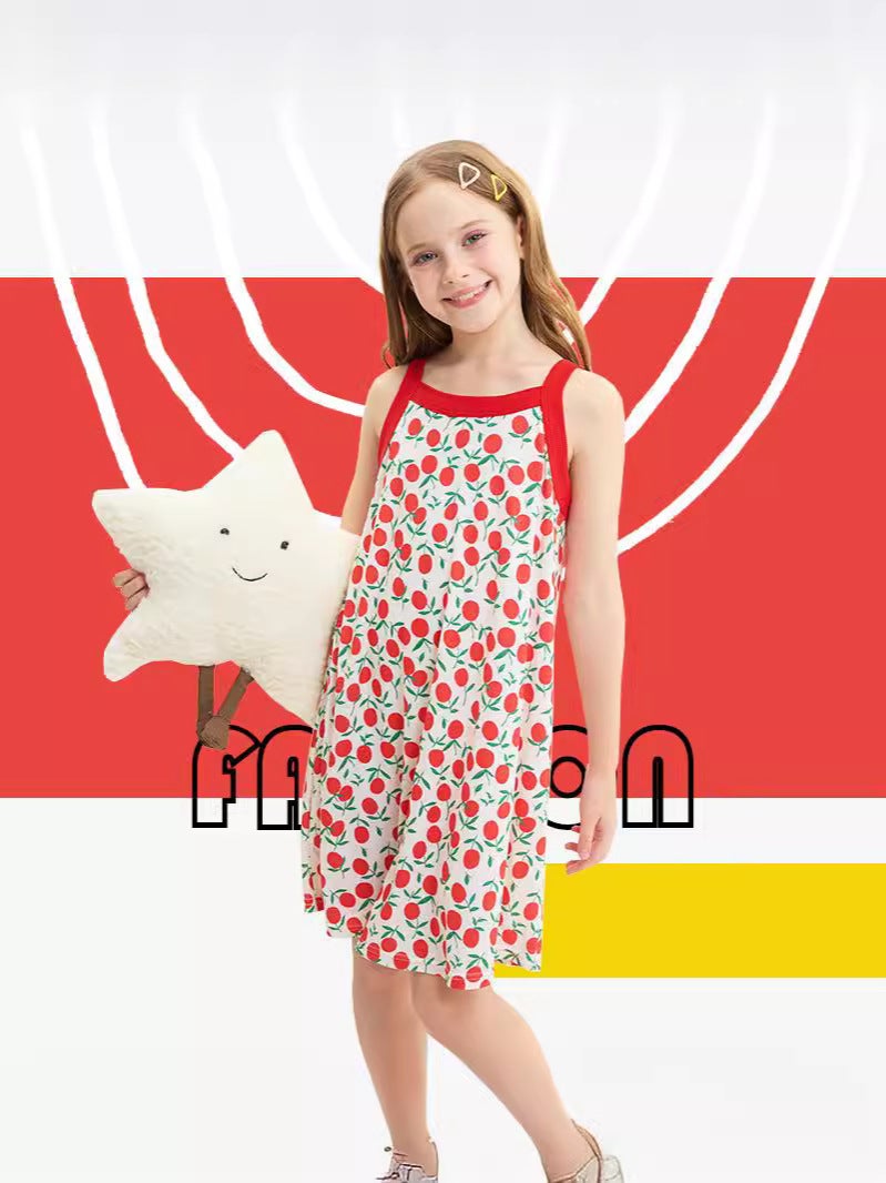 Children'S Sling Dress Girls' Summer Thin Nightdress Baby Princess Dress Cute Beach Dress - Image 4