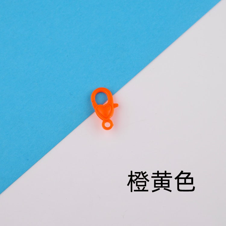 Color lobster buckle Korean mask plastic love chain key chain Handmade diy jewelry accessories spot wholesale Orange Yellow 