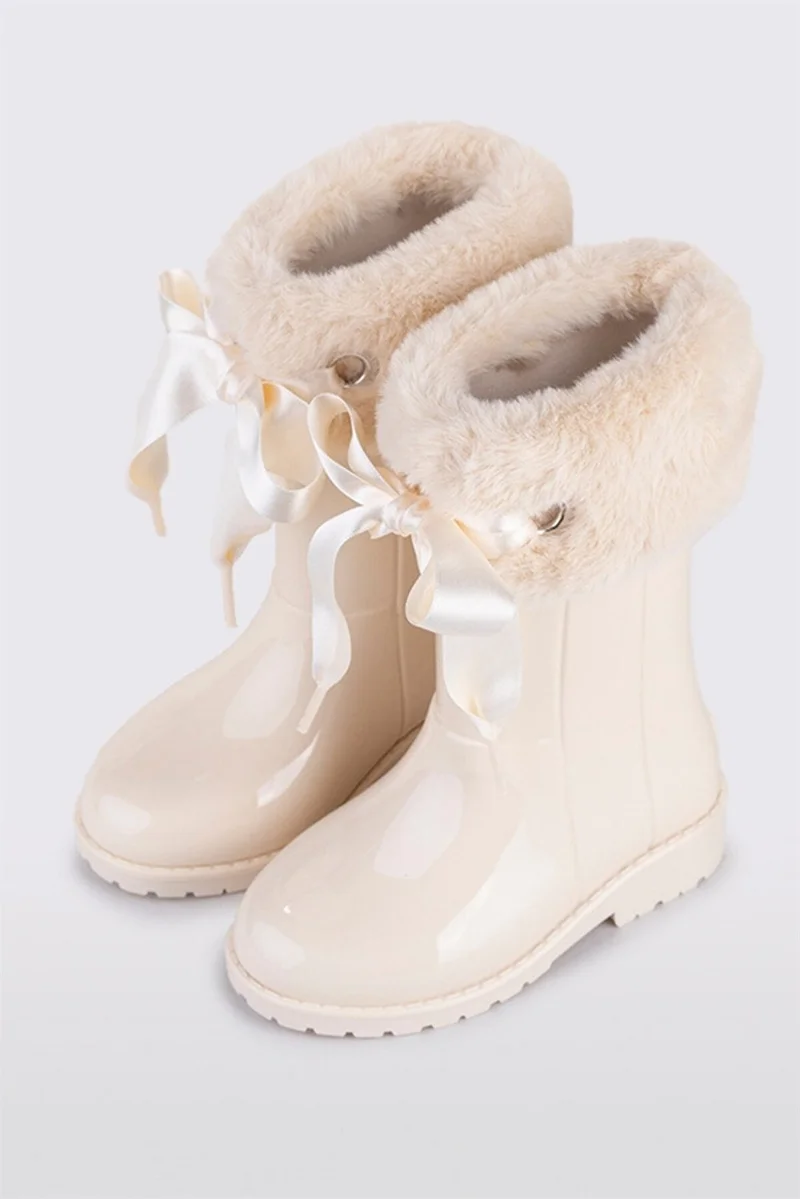 ايجور Campera Charol Soft Nacar Kids Shearling Light Beige Rain Boots W10239-002 V1