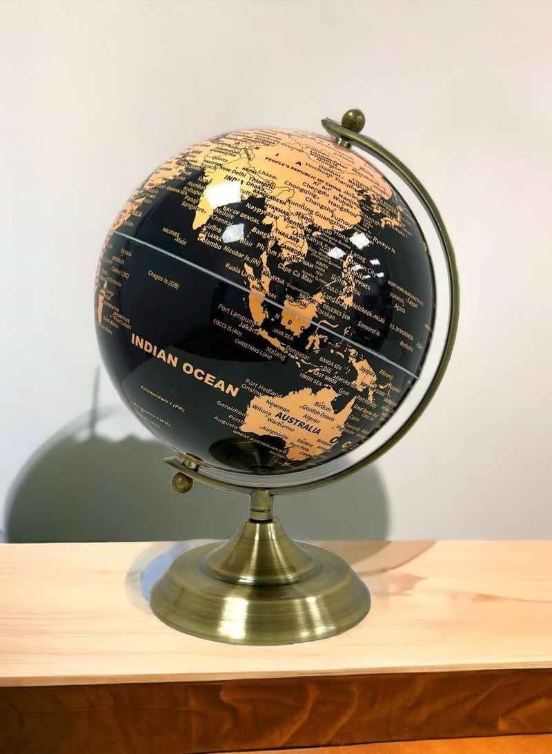 DeloPik 20cm World Globe Political Map Globe - English Map - Educational;Geographic;Modern Desktop Decoration - Stainless Steel Arc And plastic Base - School, Home,Office - Image 3