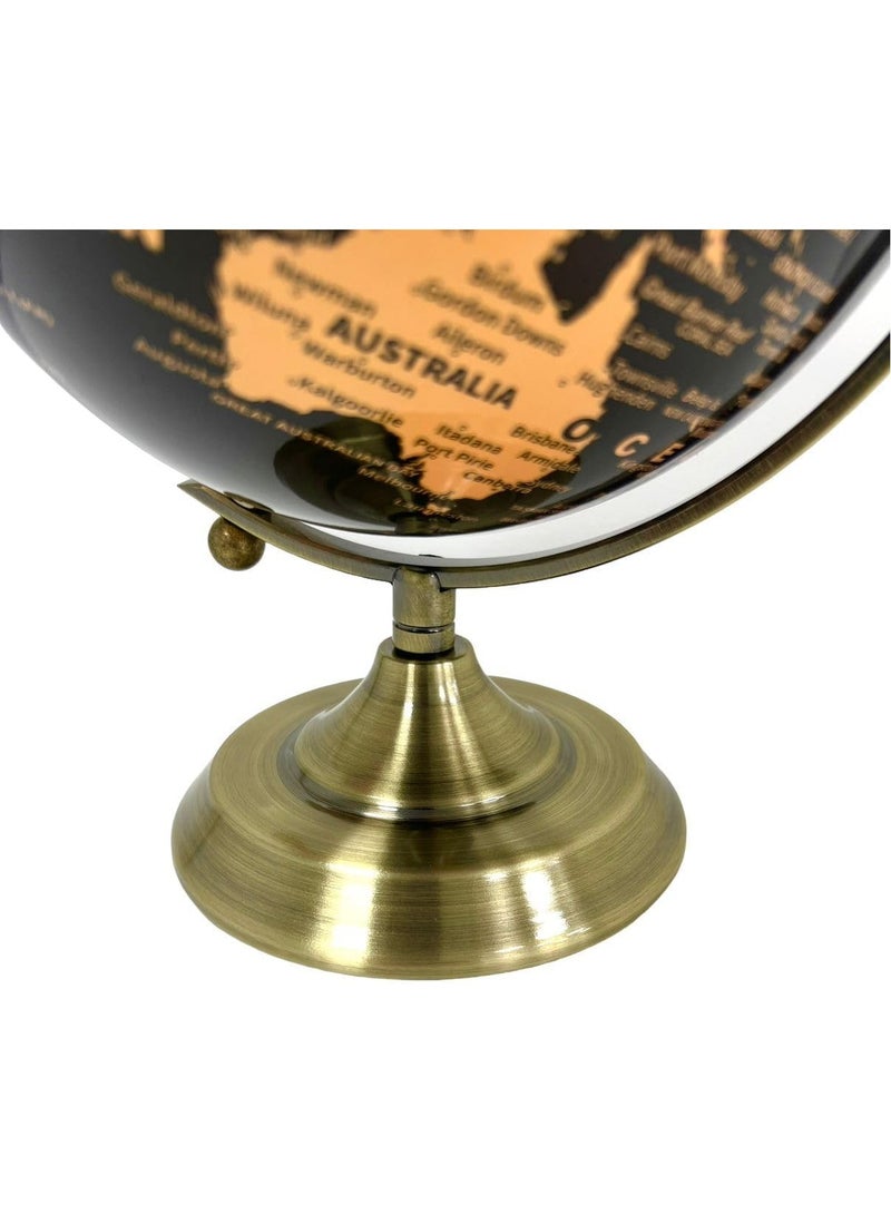 DeloPik 20cm World Globe Political Map Globe - English Map - Educational;Geographic;Modern Desktop Decoration - Stainless Steel Arc And plastic Base - School, Home,Office - Image 4