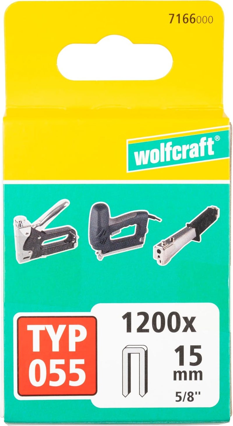 Wolfcraft Narrow Back Staple, Type 055 I 7166000 I Ideal for fastening fabric, textiles and thin strips of wood - Image 1