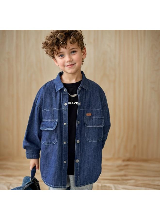 Hui Eight Seasons Spring And Autumn New Boys' Tide Fan Washed Soft Denim Shirt Children's Korean Children's Clothing Coat 