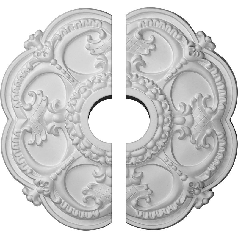 Ekena Millwork CM17RO2 18"OD x 3 1/2"ID x 1 1/2"P Rotherham Ceiling Medallion, Fits Canopies up to 3-1/2", 2 Piece - Image 1