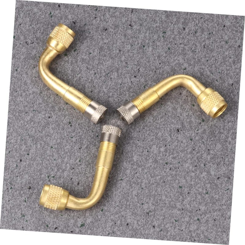 Golden 3Pcs Curved Tire Stem Extensions for Car Truck Motorcycle RV - Image 4