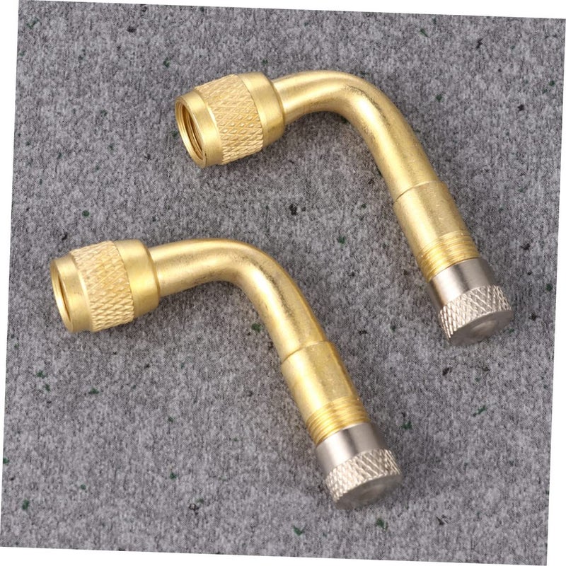 Golden 3Pcs Curved Tire Stem Extensions for Car Truck Motorcycle RV - Image 3