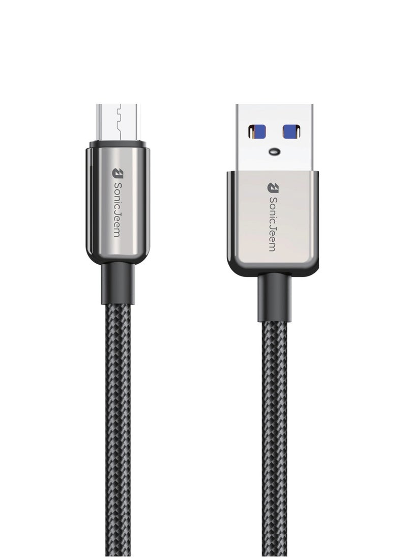 Sonic JEEM USB-MICRO Charging Cable, 120W, 1 meter long, black - Designed for Android-iPhone-iPad-iPod (SJ103A)