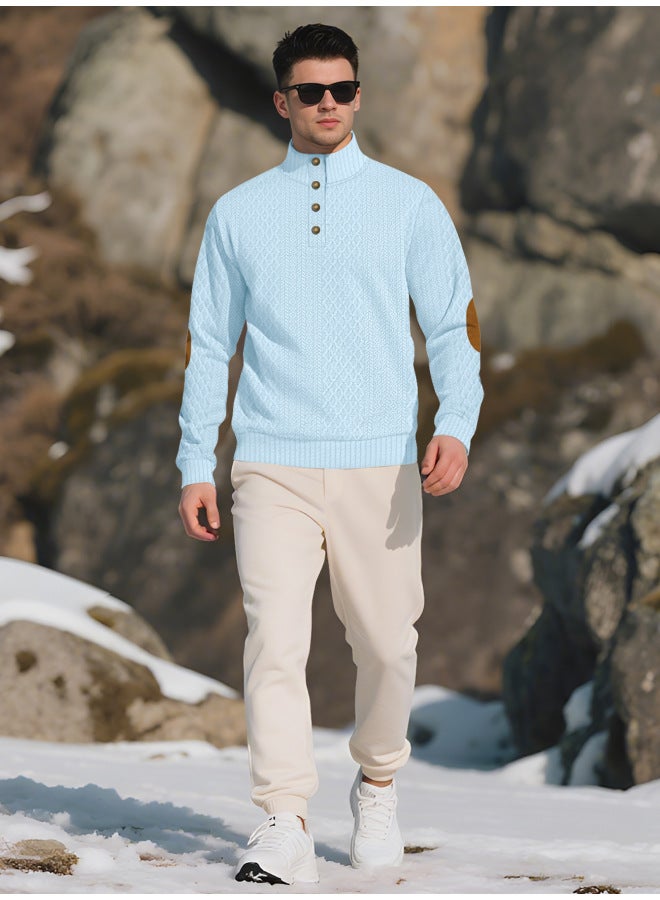 سبرينغ سترة ربيع وخريف للرجال، ياقة واقفة، أكمام طويلة، كنزة جاكار محبوكة، هوديي رياضي خارجي عادي - Image 1