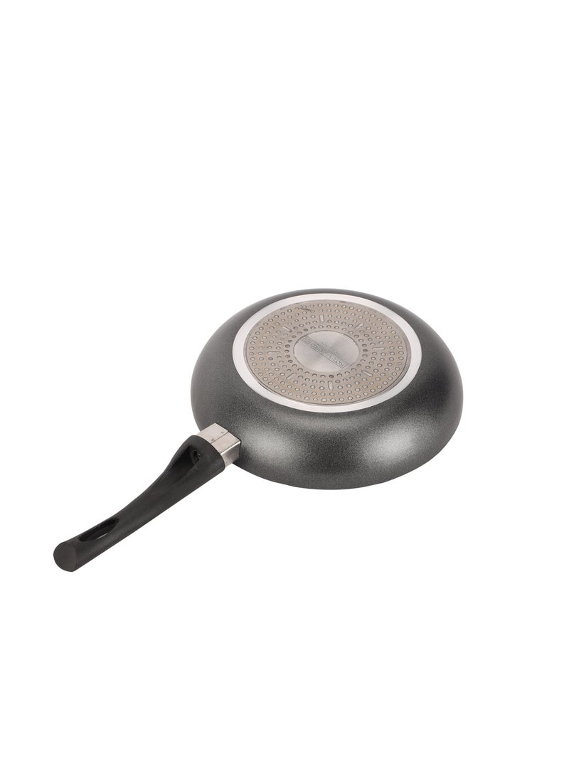 Royalford 24 CM Nonstick Frypan- RF12100| Strong Press Aluminum Body With Non-Stick Coating And Heat Resistant Bakelite Handle| Dot Induction Bottom, Compatible With Hot Plate - Image 3
