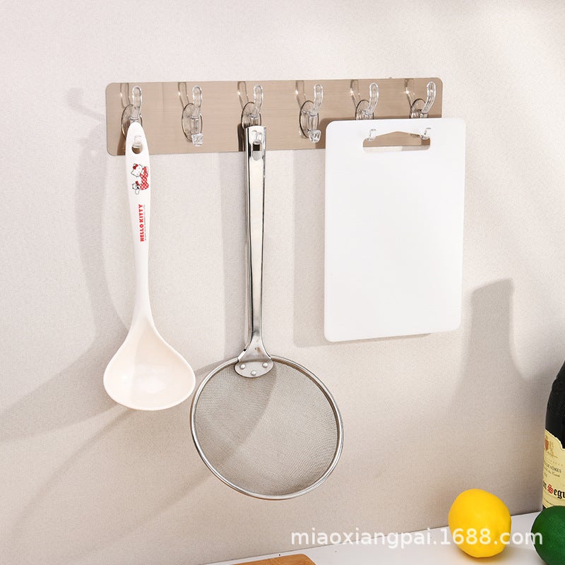 Row Of Adhesive Hooks For Coats And Hats, Transparent Adhesive Hooks For Bedroom And Bathroom Doors, Adhesive 356 Row Hooks, No-Drill Coat Hooks - Image 4