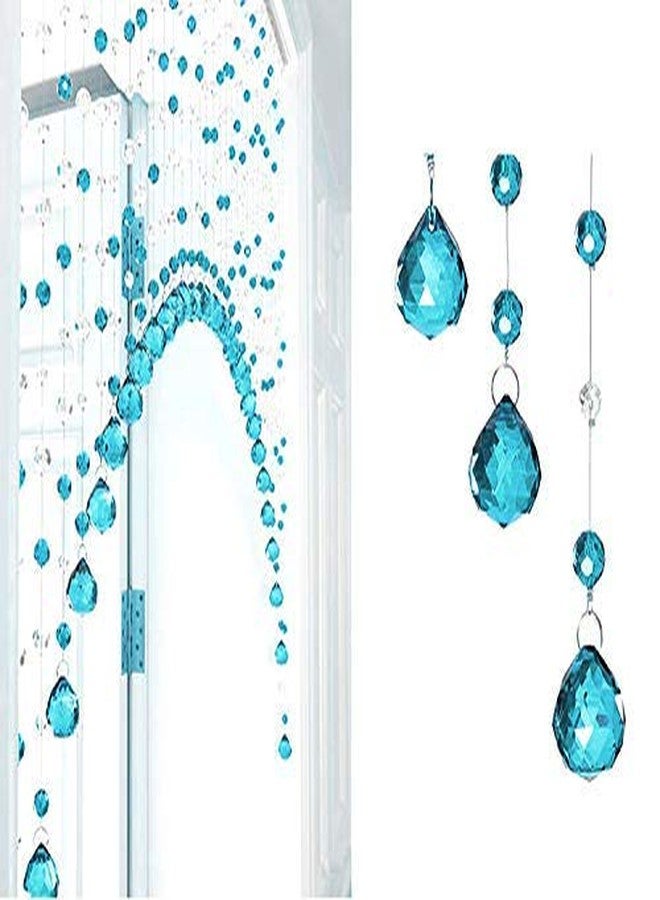 LIGHT WAVE Curtains Acrylic 10 Strings Crystal Curtain with SkyBlue Drops for Door, Window, Temple, Partition Area Décor [SkyBlue Color] - Image 3