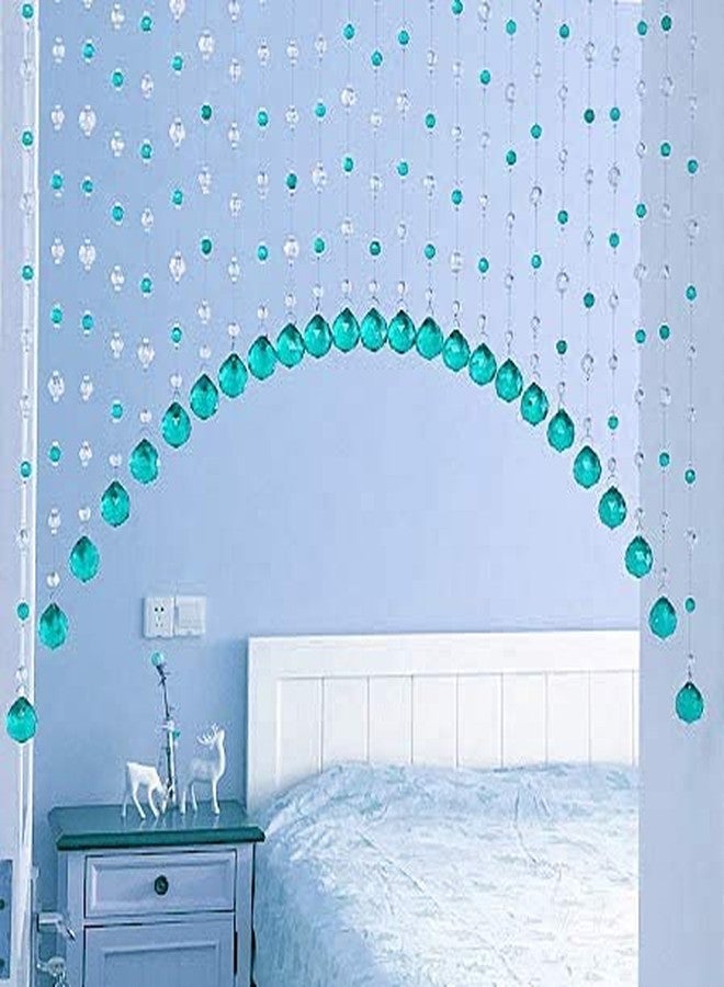 LIGHT WAVE Curtains Acrylic 10 Strings Crystal Curtain with SkyBlue Drops for Door, Window, Temple, Partition Area Décor [SkyBlue Color] - Image 2