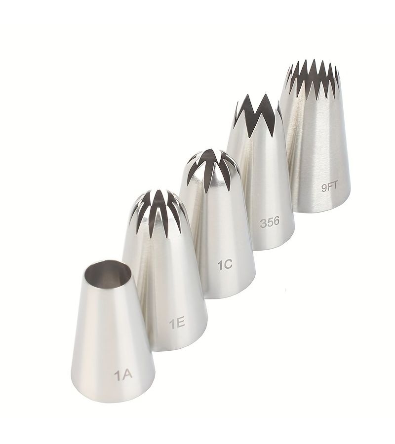 5 Piece Stainless Steel Piping Nozzle Set For Cake And Cookie Icing - Image 2