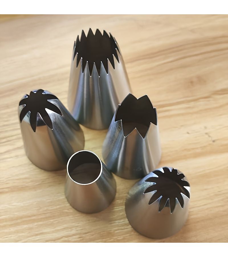 5 Piece Stainless Steel Piping Nozzle Set For Cake And Cookie Icing - Image 3