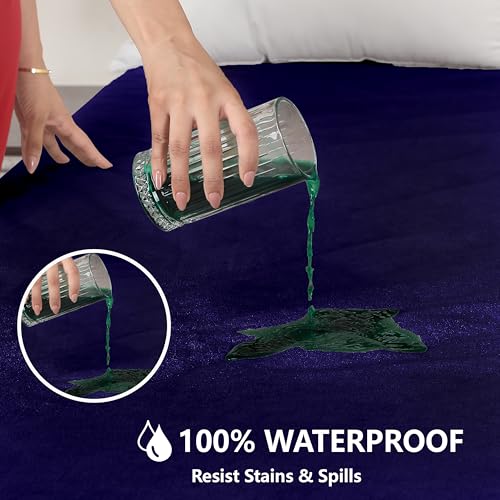 Daksh 100% Waterproof Mattress Protector Single Size, Ultra Soft Cotton Feel Terry Mattress Cover, Breathable & Hypoallergenic Fitted Bed Protector Cover - 72"x36", 6x3 Feet, Single Size, Blue - Image 4