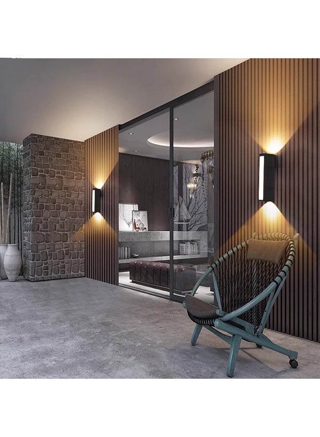 Rewell 2-Pack LED Wall Lights, Outdoor Wall Lights, Porch Lights, Ip65 Waterproof, Modern Minimalist Matte Black Wall Lights, Suitable for Gardens, Backyards, Walkways, And Villa Gardens. - Image 3