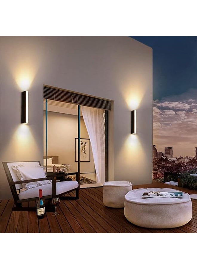 Rewell 2-Pack LED Wall Lights, Outdoor Wall Lights, Porch Lights, Ip65 Waterproof, Modern Minimalist Matte Black Wall Lights, Suitable for Gardens, Backyards, Walkways, And Villa Gardens. - Image 2