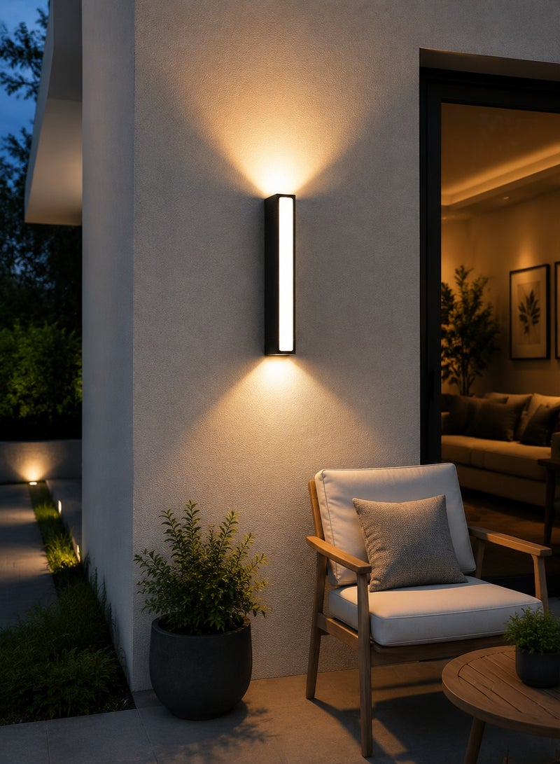 ريويل طقم 2 إضاءة جدارية خارجية LED بتصميم حديث – مقاومة للماء IP65 – مناسبة للحدائق والفلل والمداخل – لون أسود مطفي - Image 2