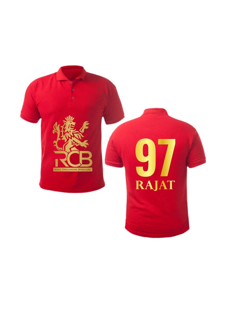 PRINTSHOP4ME Bengaluru Cricket Men's Dry-Fit Polo Neck T-Shirt|Soft&Breathable Sportswear For Cricket Lovers|Tshirt With Cap|Suitable For Games - Image 1