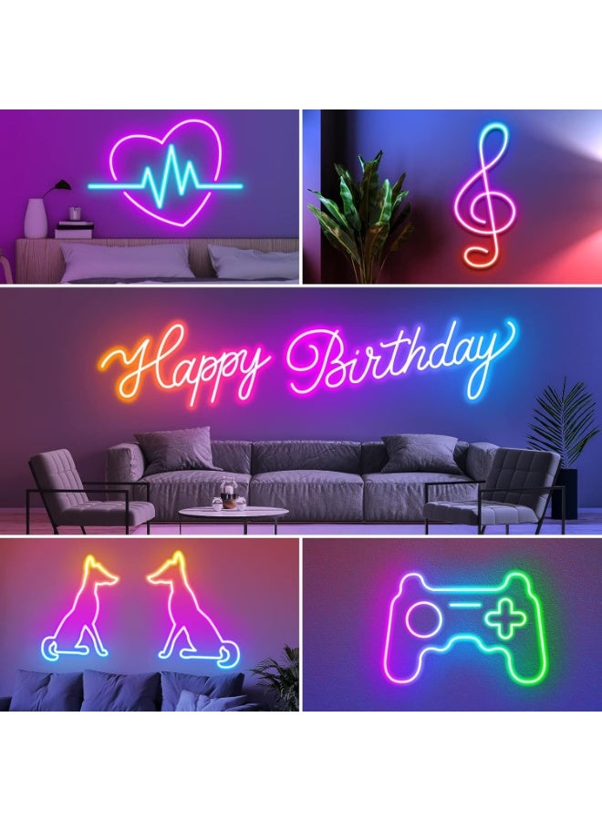 طلال شريط إضاءة نيون LED، شريط إضاءة RGB، مزامنة مع الموسيقى، تحكم عبر تطبيق وجهاز تحكم عن بعد، إضاءة LED ذكية للمنزل، حبل نيون مرن لتزيين المنزل بنفسك، غرفة الألعاب، غرفة النوم، إضاءة خلفية للتلفزيون، ديكور رمضان - Image 4