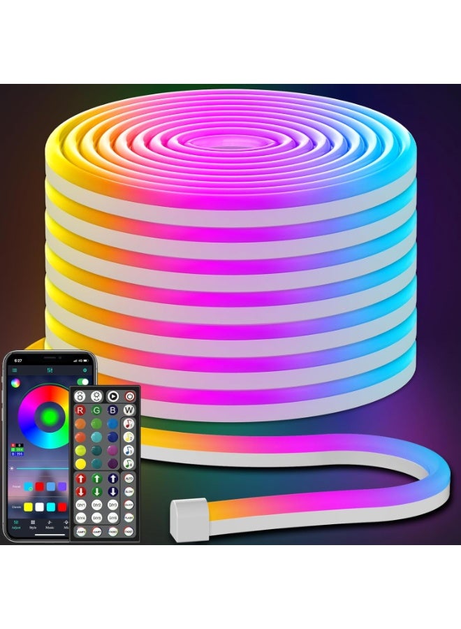 طلال شريط إضاءة نيون LED، شريط إضاءة RGB، مزامنة مع الموسيقى، تحكم عبر تطبيق وجهاز تحكم عن بعد، إضاءة LED ذكية للمنزل، حبل نيون مرن لتزيين المنزل بنفسك، غرفة الألعاب، غرفة النوم، إضاءة خلفية للتلفزيون، ديكور رمضان - Image 1
