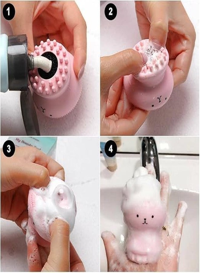 FIKKANI Exfoliating Jellyfish Facial Cleansing Brush| Face Scrubber, Deep Pore with cleansing sponge| soft manual brushes for skincare that Exfoliates and removes Blackheads| Multicolor(pack of 1) - Image 4