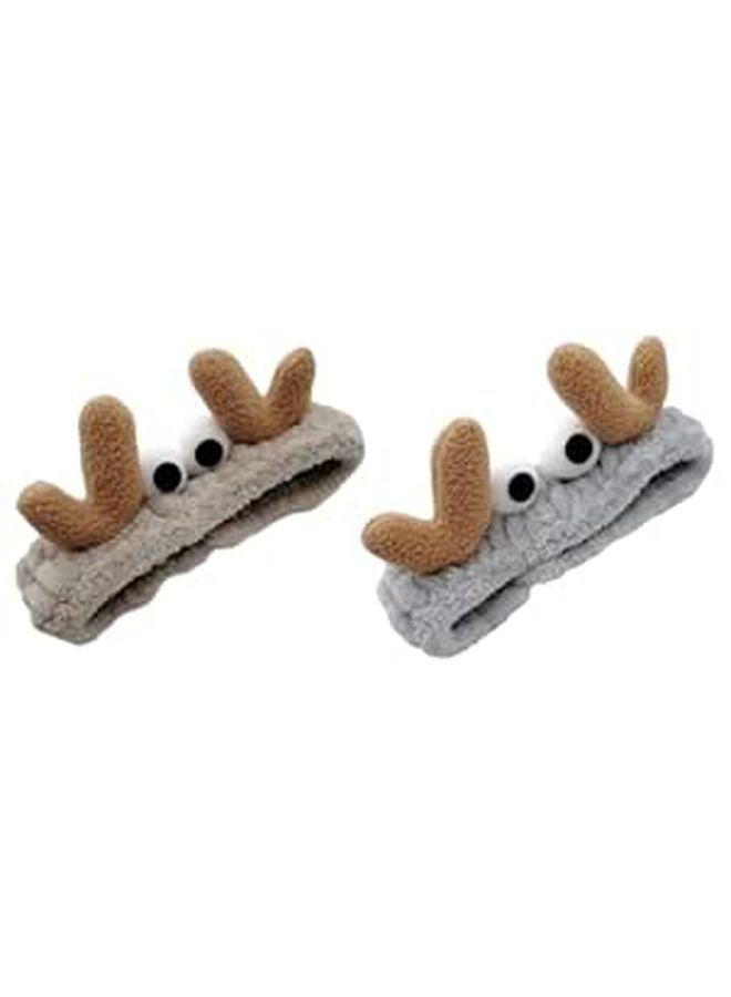 Soft Velvet Makeup Headbands 2 Pack Skid Proof Hair Wraps for Face Washing and Daily Use - Image 1