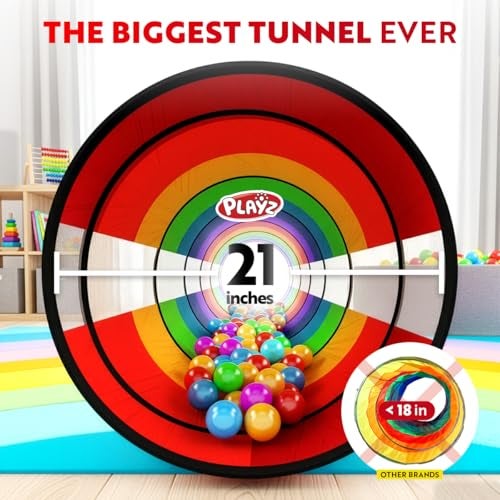 Playz ExtraLarge Play Tunnel for Toddlers 13 Years PopUp Baby Crawl Tube Sensory Activity Indoor Outdoor Kids Toy Collapsible for Easy Storage - Image 5