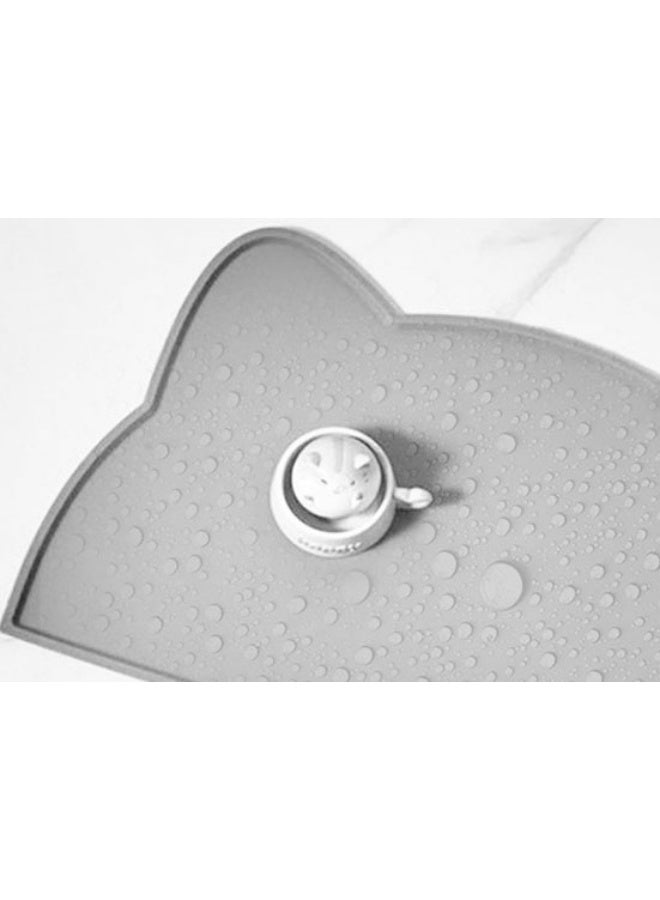 حصيرة طعام للقطط، حصيرة تغذية للحيوانات الأليفة من السيليكون، صينية مقاومة للانزلاق ومقاومة للماء، للكلاب والقطط، 44x24 سم - Image 4