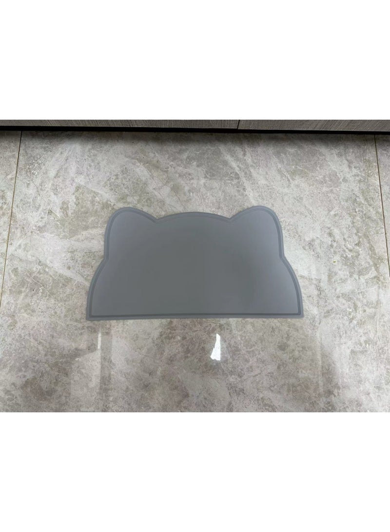 حصيرة طعام للقطط، حصيرة تغذية للحيوانات الأليفة من السيليكون، صينية مقاومة للانزلاق ومقاومة للماء، للكلاب والقطط، 44x24 سم - Image 2