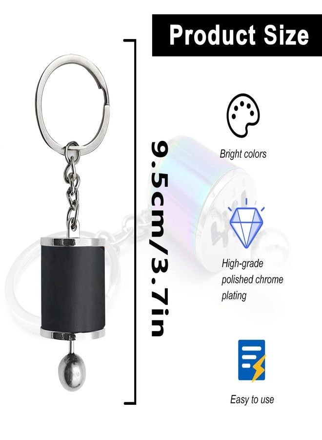 stymart سلسلة مفاتيح على شكل عصا ناقل الحركة من ستيمارت، سلسلة مفاتيح على شكل عصا ناقل الحركة بست سرعات، سلسلة مفاتيح صغيرة على شكل مقبض عصا ناقل الحركة للسيارة، ملحقات سلسلة مفاتيح السيارة (أسود) - Image 2