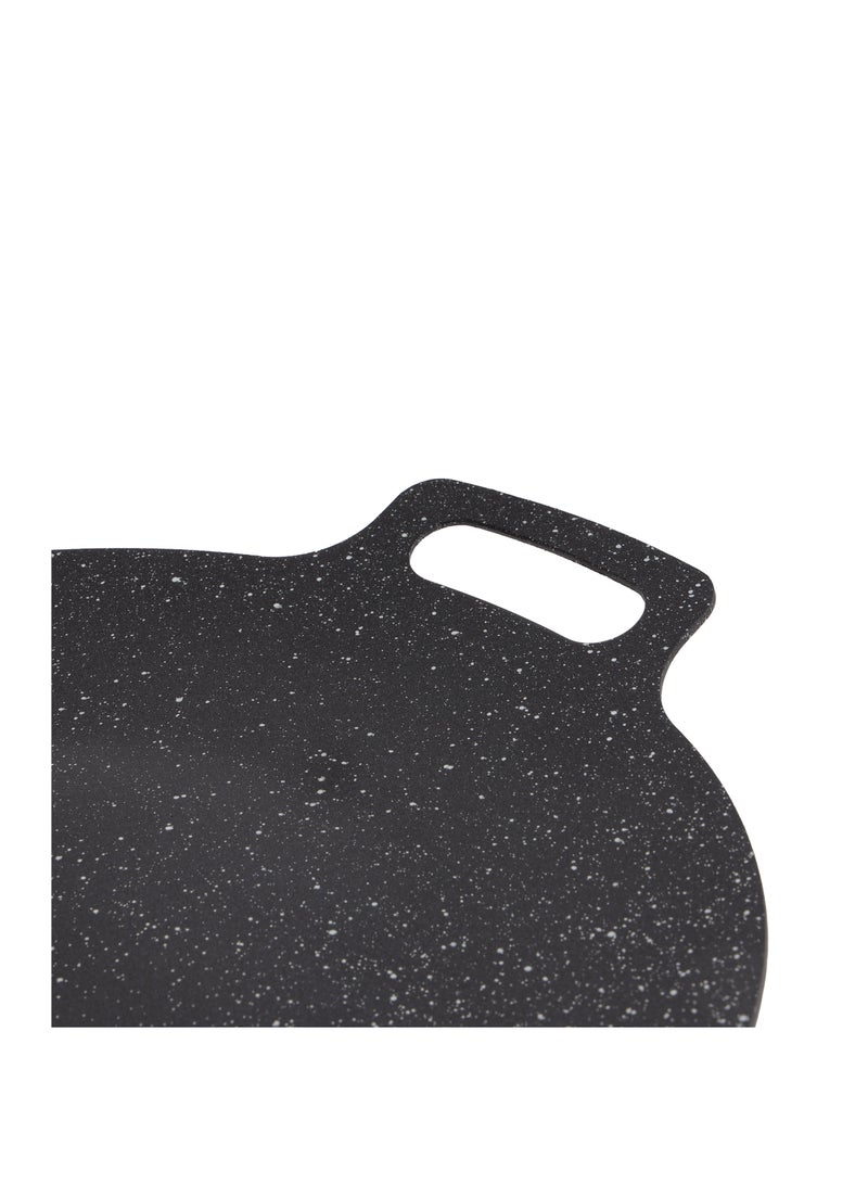 Royalford 34 cm Deep Tawa- RF12507/ Aluminum Body with Granite Non-Stick Coating, for Roti, Chapatti, Dosa, Tortilla, Crepe, Pancake, etc./ Multi-Purpose Flat Skillet Pan, Compatible with Induction, Hotplate, Halogen, Ceramic Gas Types, PFOA Free and PTFE Free/ Black Black Black - Image 4
