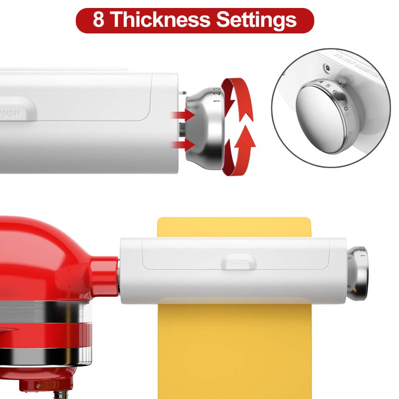 RETHONE Pasta Maker Attachment for KitchenAid Stand Mixers -3 in 1 Set Pasta Attachments includes Pasta Roller, Spaghetti Fettuccine Cutter, Pasta Machine Attachment Accessories for KitchenAid - Image 4