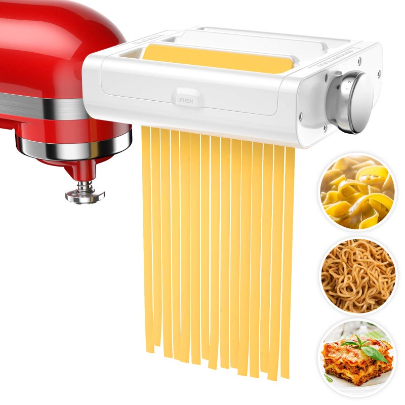 RETHONE Pasta Maker Attachment for KitchenAid Stand Mixers -3 in 1 Set Pasta Attachments includes Pasta Roller, Spaghetti Fettuccine Cutter, Pasta Machine Attachment Accessories for KitchenAid - Image 1