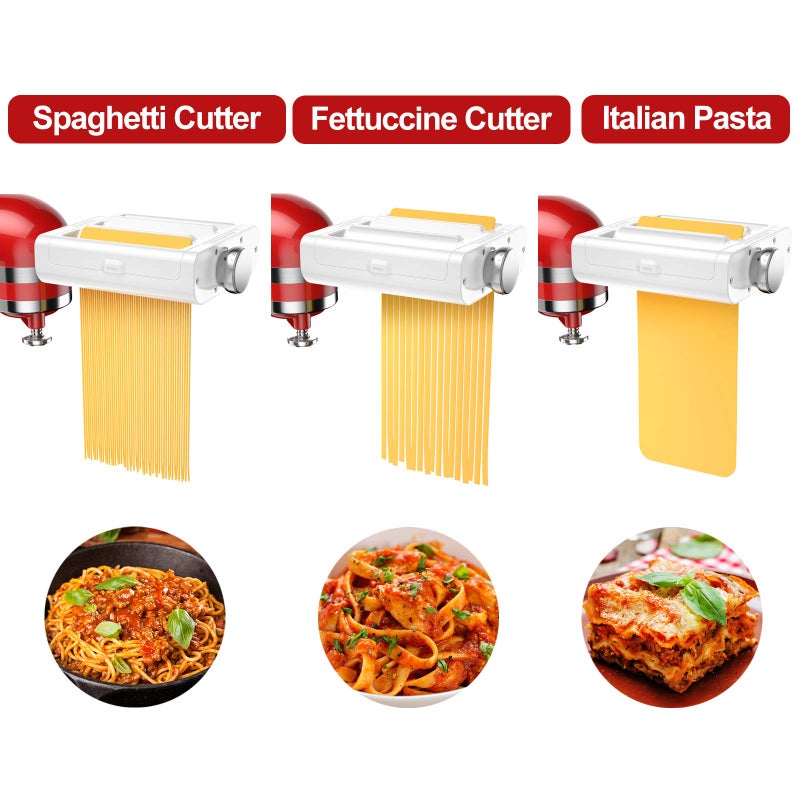 RETHONE Pasta Maker Attachment for KitchenAid Stand Mixers -3 in 1 Set Pasta Attachments includes Pasta Roller, Spaghetti Fettuccine Cutter, Pasta Machine Attachment Accessories for KitchenAid - Image 5